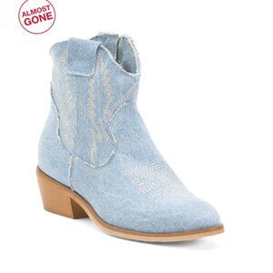 OROSCURO denim Made In Italy Western Booties